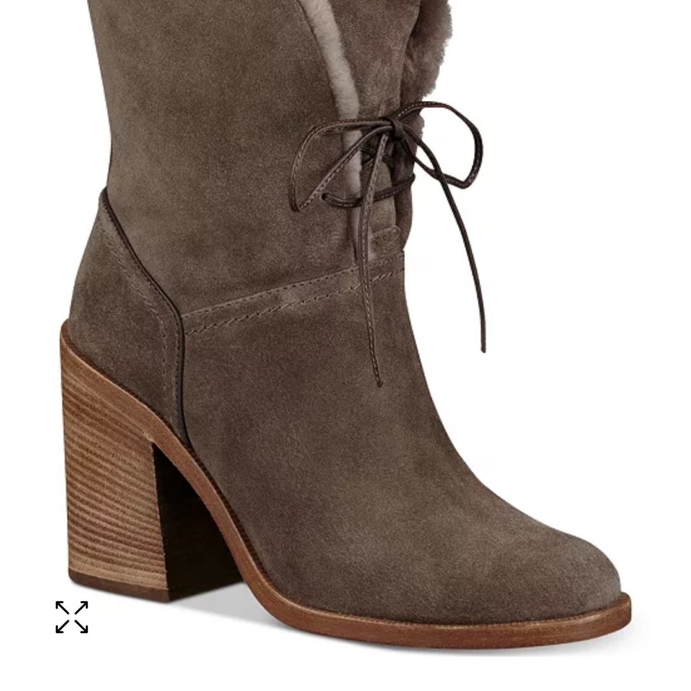 UGG Size 11 Women's Jerene Block-Heel Mid-Calf Lace-Up Boots